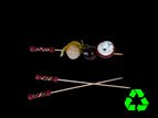 Eco Friendly Fuji 4 Inch Bamboo Pick with 2 Red Beads