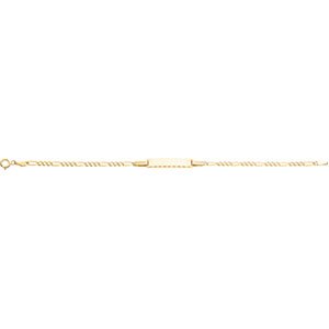 14K Yellow Gold Teen I.D. Figaro Bracelet- Free Shipping
