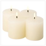 IVORY VANILLA SCENTED MINI PILLAR CANDLES SET OF FOUR