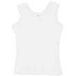 Girls White Ruffle Trim Rib Tank