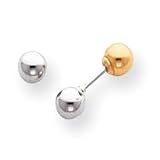 Sardelli - 14k Yellow and White Gold Two-tone Reversible 4mm Ball Earrings