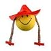 Smiley Cowgirl Antenna Ball Topper with Red Hat