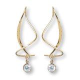 EarspiralTM Earrings 53SCZGF with 5mm Cubic Zirconium (simulated Diamond) (April's Birthstone) Sterling Silver