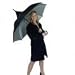 Double Dome Full Length Umbrella by H B Melrose London. Aerodynamic Windproof UV Protection - Black