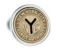 Authentic Vintage MTA Officially Licensed New York City Transit Token Silver Plate Lapel Pin Tie Tac Tack