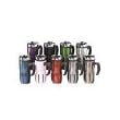 Oggi Lustre 16oz Exterior Stainless Steel Multi-Grip Travel Mug Tumbler with Food Grade Plastic Interior Liner