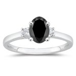 1.98 Cts Black & 0.20 Cts White Diamond Ring in Platinum