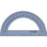 Plastic Protractor, 6 Long, Clear, Sold as 1 each
