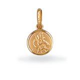 from Jewelco London Jewelco London 9ct Solid gold single sided light weight St Christopher Medallion pendant (0.6g)