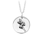 Children's Sterling Silver Round Fairy Pendant on 14