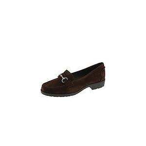 Buy AK Anne Klein Ladore | Ladies Slip-on Dress Shoes Dark Brown Suede by AK Anne Klein