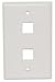 Wall Plate, 2 Ports, for Keystone RJ45, Cat5e/Cat6, ABS, White, with Screws