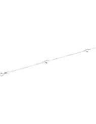 14 Karat White Gold Heart Anklet