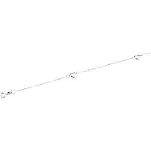 Genuine IceCarats Designer Jewelry Gift 14K White Gold Dc Cable Anklet W/Pol White He. 10.00 Inch Diamond Cut Cable Anklet W/Polished White Hearts Dc Cable Anklet W/Pol White He In 14K White Gold