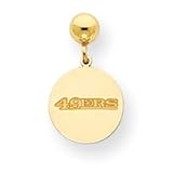 14K San Francisco 49Ers Disc 49Ers Ball Post Earrings