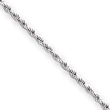 10k White Gold 2mm Diamond-Cut Rope Chain Necklace - 30 Inch
