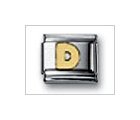 Letter D No Color Classic Gold, Italian Charm by Nomination Charms