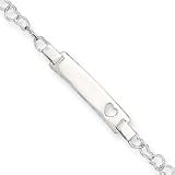 Sterling Silver Heart Baby ID Bracelet