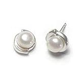 Freshwater Pearl Post Earrings in 925 Sterling Silver
