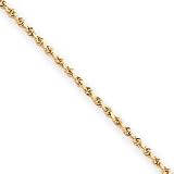 10k 1.75mm Diamond-Cut Rope Chain - 22 Inch