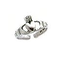 Toe Ring - Sterling Silver Antiqued Claddagh Men & Women Toe Ring