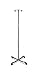 [Item]: Standard I.V. stand [Additional Info]: Standard IV Stand Holds Solution Containers Securely. Constructed of durable steel with a large 18" diameter, four-legged base for excellent stability. Two ram's horn style hooks; height adjusts from 47" to