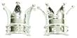 Trik Topz Valve Caps Crown Silver Chrome