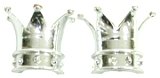 Trik Topz Valve Caps Crown Silver Chrome