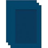 Collector's Gallery Tinted Embossed Navy Photo Greeting Cards for Your 3.5 x 5 or 4 x 6 Picture, Pack of Three Cards.
