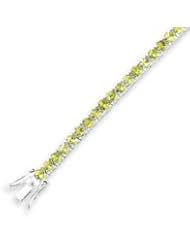 Sterling Silver Peridot Bracelet - 7 Inch