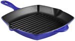 Le Creuset Enameled Cast-Iron 10-1/4-Inch Square Skillet Grill, Cobalt