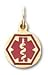 10k Yellow Gold Circle Medical Alert Pendant title=