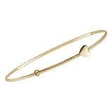 14kt. Gold, Child Size Heart Bangle Bracelet