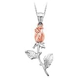 14kt. Rose Gold & White Gold, Rose Pendant