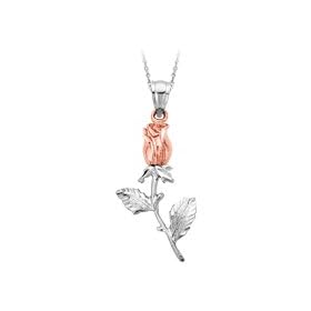 14kt. Rose Gold & White Gold, Rose Pendant by 
