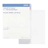 Xerox Products - Specialty Business Paper, 24 lb., 3-2/3" Horiz Perf., White - Sold as 1 RM - Perforated paper provides the convenience of detachable sheets for training manuals and workbooks, or detachable replies for invoices, return remittances and announcements. 52 microperforations generate a smooth, clean edge. Perforations are vacuumed and pressed to ensure maximum runnability and minimal paper dust contamination. Reverse curl control ensures that the sheet will lie flat enabling crisp im