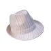 White Pinstripe Fedora Hat Unisex Cap Gangster Classy Vintage Hat