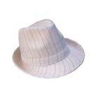 White Pinstripe Fedora Hat Unisex Cap Gangster Classy Vintage Hat