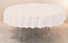 84 Round Plastic Tablecloth Ivory 12 Pieces