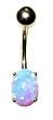 Blue Opal belly button ring in 14 karat Gold