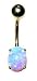 Blue Opal belly button ring in 14 karat Gold