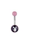 Pink, Black and White Bunny Belly Ring