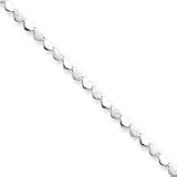 14k White Gold Satin Polished Heart Anklet