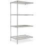 Alera Industrial Wire Shelving Add-On Unit, 4 Shelves, 36w x 24d x 72h, Silver