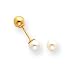 14k Reversible 4mm Cultured Pearl Ball Childrens Earrings