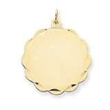 14k .027 Gauge Engraveable Scalloped Disc Charm