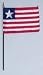 Liberia Flag Rayon On Staff 4 in. x 6 in.