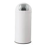 ワールドクラフト　カラーゴミ箱４０Ｌプッシュ式　ホワイト　直径３００×Ｈ７１０ｍｍ <2YU>BYM-125L-TWHの画像
