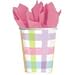 PASTEL GINGHAM 9 oz. CUPS