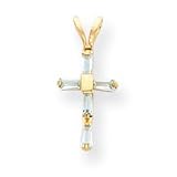 14k Aquamarine Cross Necklace